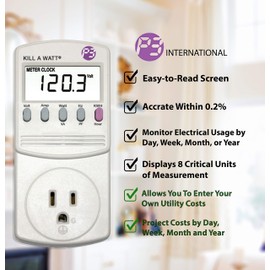 P3 International P4460 Kill A Watt EZ Electricity Usage Monitor, grey (3-Pack)