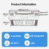 Finktonglan 11.8"×9.1" Rectangular Crystal LED Flush Mount Ceiling Light, Cool