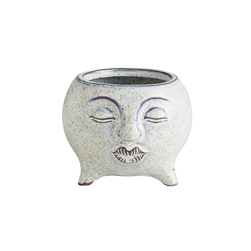 47th & Main Speckled White Glazed Ceramic Planter Pot with