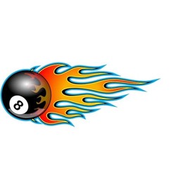 Flaming 8 Ball Sticker Bumper Sticker Laptop Sticker Toolbox Sticker Helmet Sticker