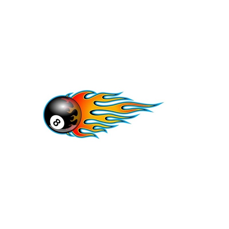 Flaming 8 Ball Sticker Bumper Sticker Laptop Sticker Toolbox Sticker