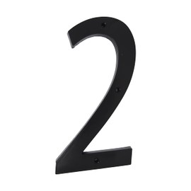 6 Inch House Numbers Home Address Street Number for Outdoor indoor Exterior Building Apartment Yard Farmhouse Black Hard Plastic UV resistant Number 2
