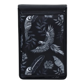 Anuschka Cell Phone Crossbody RFID Blocking Wallet-Wanderlust Collection-Nylon Fabric with Leather Trim, Jungle Macaws