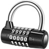 Zinc Alloy U-Shape Padlock, 5 Digit Dial Combination Password Code