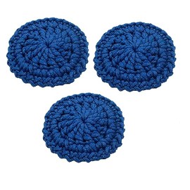 Dish Scrubbies Pack of 3 Non Scratch Nylon Soft and Sturdy for Pots, Frying Pans, Dishes, Stove Tops, Vegetables (True Blue)