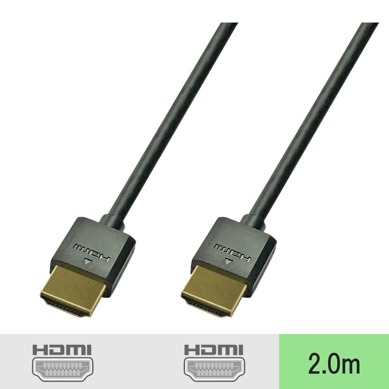 Slim HDMI Cable 1.8 m [Diameter: 3.8 mm Weight: G]
