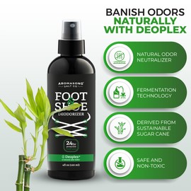 Aromasong Natural Shoe Deodorizer and Foot Spray - 24-Hour Freshness Foot Odor Eliminator for Feet - Extra Strength Fresher for Smelly Shoes & Stinky Feet Spray with Refreshing Scent, 4oz