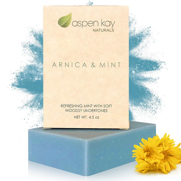 Aspen Kay Naturals Natural Soap Bar from Natural and Organic ingredients, Handmade in small batches with care. Great for all types of skin and sensitve skin. (Arnica Soap, 1 pack)