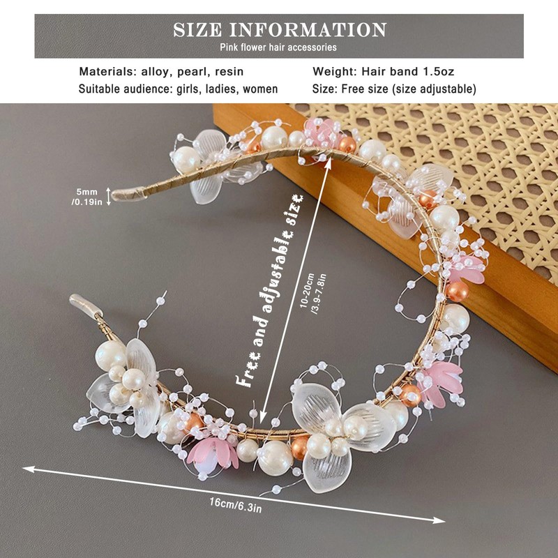Flower Bridal Girl Bride Wedding Pearl Crown Headband Hair Headbands