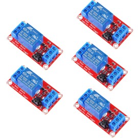 RUNCCI-YUN Pack of 5 One Channel Relay Module 24 V, 1 Channel Relay Module with Optocoupler High or Low Level Trigger Extension Board Relay Switch for Raspberry Pi Arduino Board