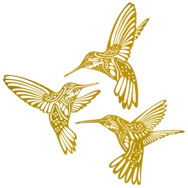 Metal Hummingbird Outdoor Wall Art Decor-Colorful Birds Wall Decorations Hanging Decor Ornaments-Modern Abstract Silhouette Wall Sculpture for Kitchen Patio Bedroom Living Room Bathroom Fence Balcony