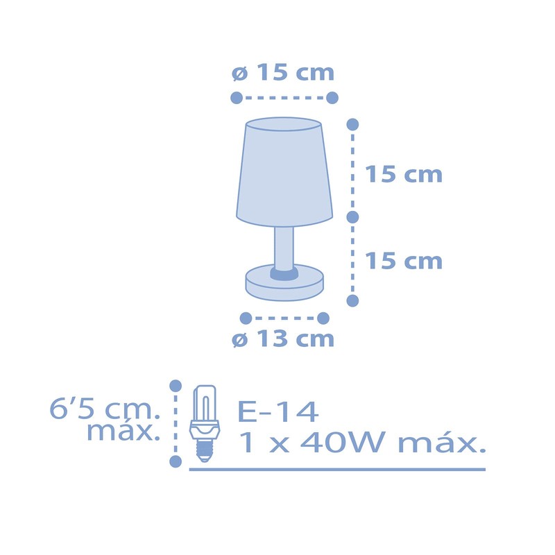 Dalber Children's Table Lamp Star Light Stars Blue 82211T E14