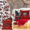 DIYDEC 4pcs Christmas Pillow Covers 18x18 Inch Red Pillow Covers