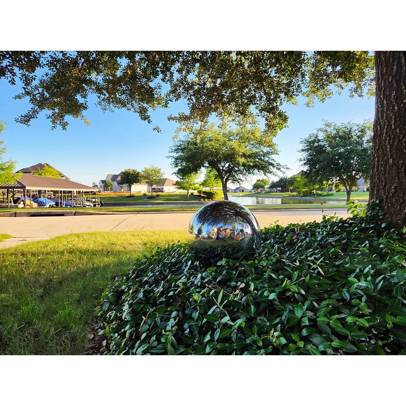 Lulu Decor, Size 16 Silver Stainless Steel Gazing Mirror Ball,