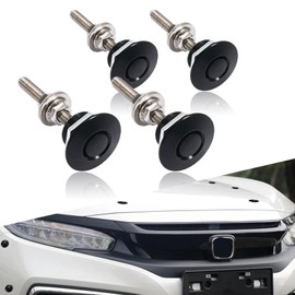 QODOLSI Pack-4 Car Hood Pins, Bumper Lock Clip, 1.18" Push Button Bonnet Pins, Quick Release Surrounding Buckle, Automotive Lock Latch Pins, Universal for Most Cars, Trucks, SUVs (Black)