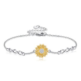 POPLYKE Paw Print/Moss Agate/Cross Bracelet, Sterling Silver, Adjustable Bracelet for Women, Jewellery for Mum