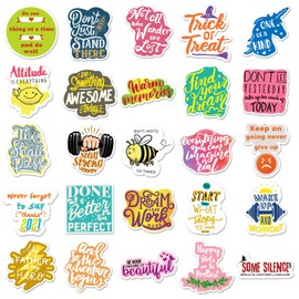 50PCS Inspirational English Stickers for Laptops Water Bottles Journal Scrapbook Skateboard Phone Notebook Bike Luggage Helmet Computer Guitar,Motivational Waterproof Decals for Teens Adults Kids