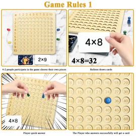 OneNine Multiplication Board, 1 x 1 Learning Game for Primary School Students, Montessori Toy Multiplication Board, Calculating Game Fun for Calculation Professionals, Learning Made Easy, from 3 Years