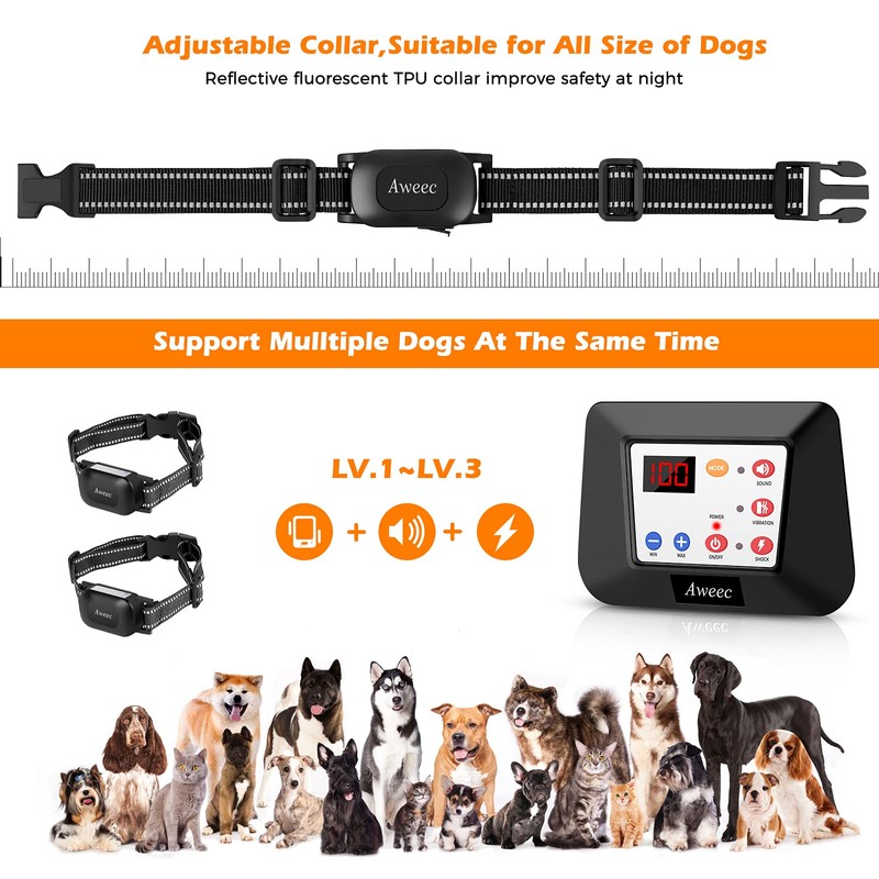 Aweec Wireless Dog Fence, 2-in-1 Electric Dog Fence & Training