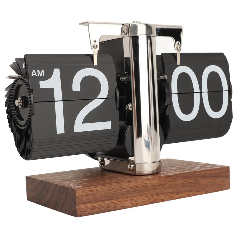 VBESTLIFE Retro Digital Flip Down Clock, Battery Powered Internal Gear