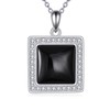 YFN Just Breathe Necklace Sterling Silver Black Tourmaline Pendant Tourmaline