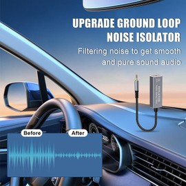 TEKERA Ground Loop Noise Isolator, 3.5mm Audio Noise Filter, Eliminate Buzzing Noise for Car Audio System and Home Stereo
