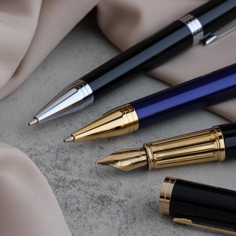 Parker Ballpoint Pen Ingenuity Dark Blue GT, Medium Point, Oil-Based,