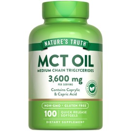 Nature's Truth MCT Oil Pills | 3600mg | 100 Softgels | Keto Friendly | with Caprylic & Capric Acid | Non-GMO and Gluten Free Supplement