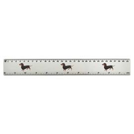 'Dachshund' 30cm (12 Inch) White Plastic Ruler (RL00039630)