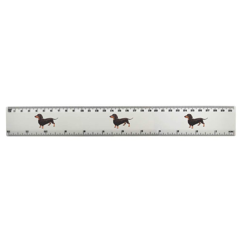 'Dachshund' 30cm (12 Inch) White Plastic Ruler (RL00039630)