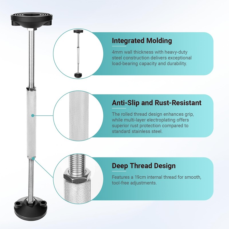 2 Pcs Undermount Sink Brackets, Heavy Duty Adjustable Support Pole,