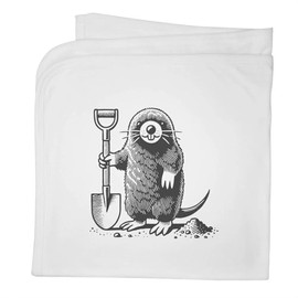 Azeeda 'Mole Digging With Shovel' Cotton Baby Blanket/Shawl (BY00039533)