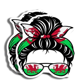 Welsh Flag Bandana Sunglasses Sticker - Cool Wales Pride Decal - Welsh Dragon Themed Stickers - Unique Cymru Car Accessory - Laptop Decor - AAS0773