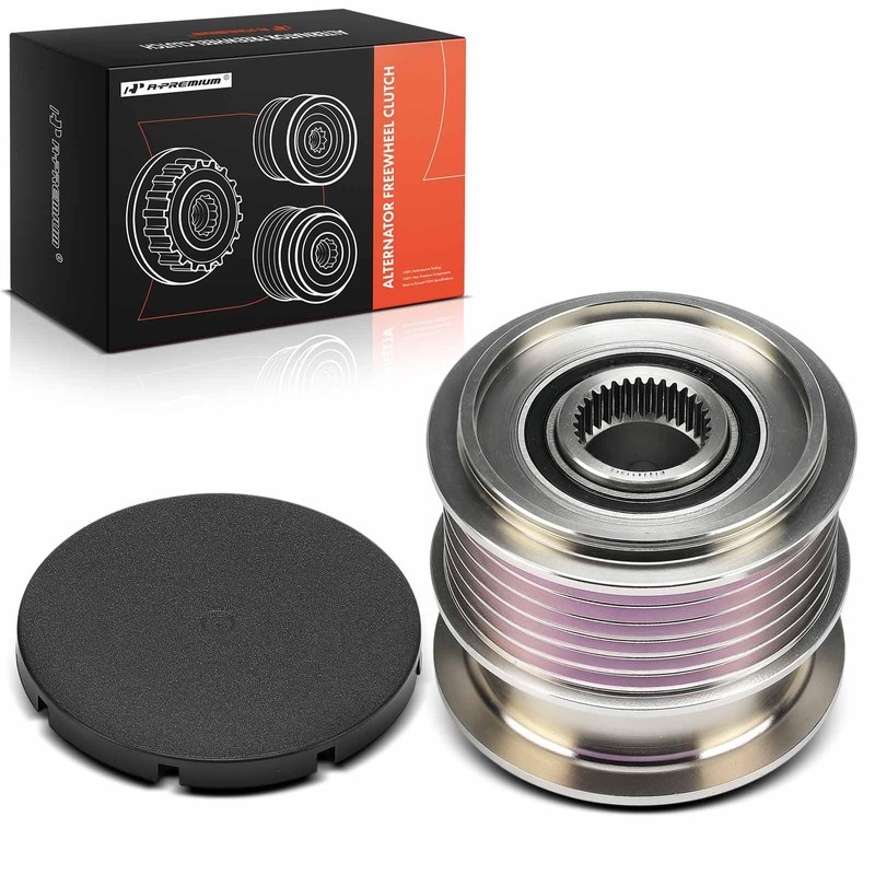 A-Premium Alternator Freewheel Clutch Pulley, 6 Grooves, Compatible with Land