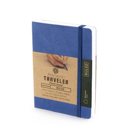 Pentalic 4" x 6" Pocket Lined Traveler Journal, 160 Pages, Denim Blue