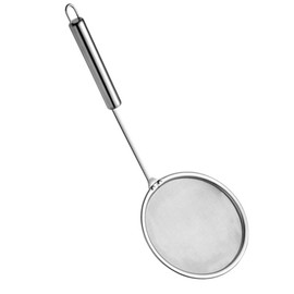 Cuchara Espumadora de Cocina, Cucharón Colador de Grasa de Araña de Malla Fina de Acero Inoxidable conLargo para Salsa de Espuma de Grasa de Olla Caliente (M)