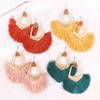 Bohemian Silky Thread Tassel Statement Drop Earrings - Geometric Strand