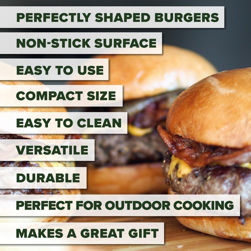 BushWear Burger Press - Perfectly Shaped Homemade Burgers Every Time