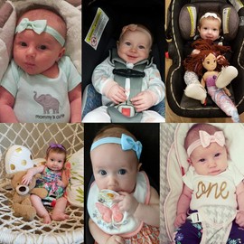 JOYOYO 20 Pcs Baby Headbands and Bows Baby Elastic Headbands, 2.75 Inch Ribbon Bows Baby Nylon Headbands Headwears for Babies, Toddlers