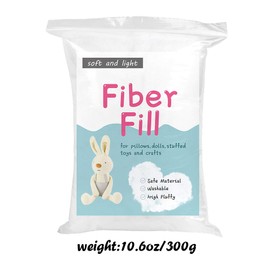 300g/10.6oz Polyester Fiber Fill, Polyfill Stuffing Pillow Filling Stuffing Cushion Filling, Batting High Resilience Fill Fiber, Stuffing for Stuffed Animals/DIY Crafts (White)