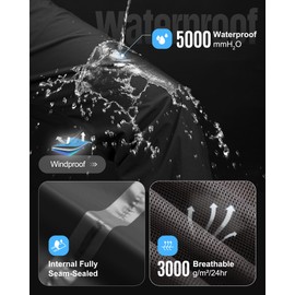 33,000ft Women's Rain Pants Lightweight Breathable Waterproof Pants Windproof Overall Pant for Hiking, cyclin, Golf, Outdoor Black