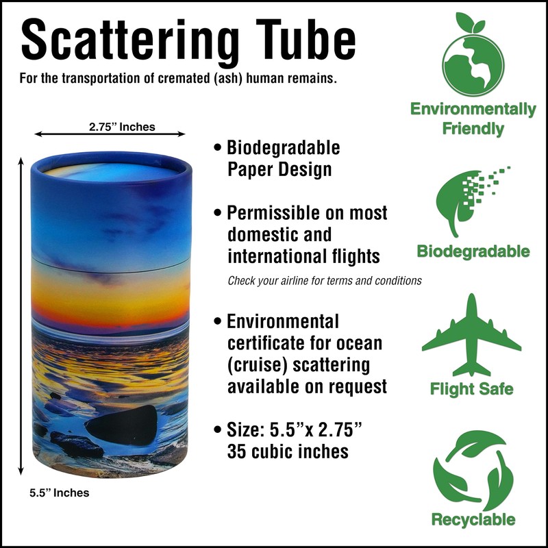Biodegradable Paper Urn for Scattering Ashes, Scattering Tube for Human