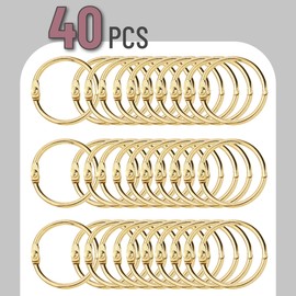 Mr. Pen- Loose Leaf Binder Ring, 40 Pack, Gold Binder Rings 1 Inch, Book Rings