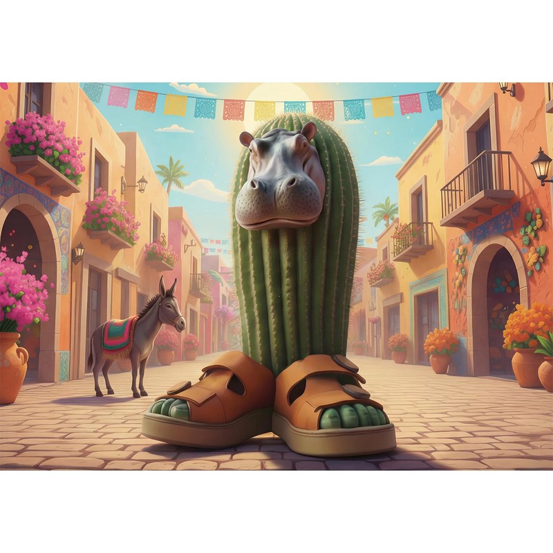 Trefl - BrainRots, Cactus Hippopotamus - Puzzle da 200 pezzi