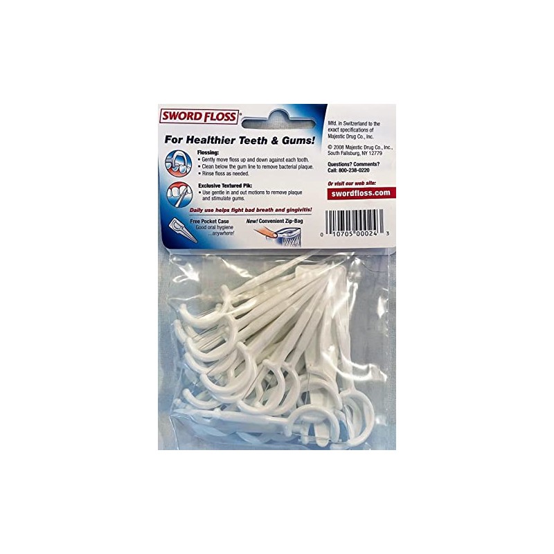 Sword Floss Disposable Floss/Picks Regular 40 Each (Pack of 6)