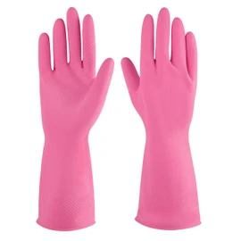 Rubber cleaning gloves yellow 6 Pairs for Household,Reuseable dishwashing gloves for Kitchen.(6,Small)