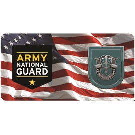 U.S. Army National Guard 19th Special Forces Group On U.S. Flag License Plate