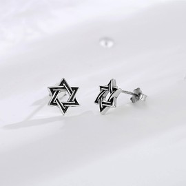 EUDORA Harmony Ball Cat Dog Snake Star of David Earrings for Women Sterling Silver 925, Cute Cat Dog Jewellery Earrings Ideal Funny Gift for Women, Sterling Silver, No Gemstone