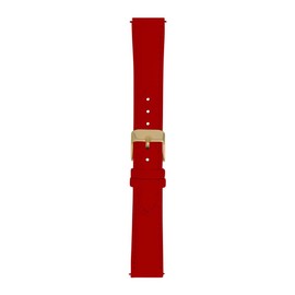 Toff London Ladies Red Leather Watch Strap, Quick Release with Gold Metal Buckle, Band Width 18mm