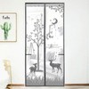 Deer Pattern Grey Magnetic Fly Screen Door for Entryways 100x210cm